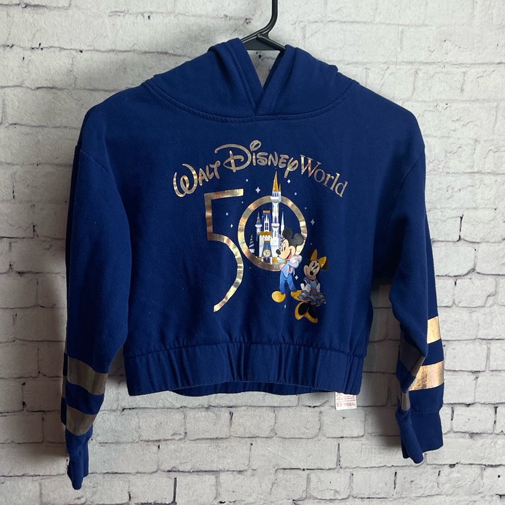 Walt Disney world 50th Anniversary kids size medium cropped hoodie